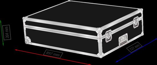 Flightcase Koffer mit Eckrollen und Aushängescharnier