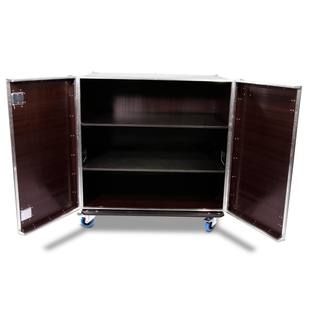 Flightcase Schrank mit 2x Fachboden Länge 110cm, Höhe 100cm, Tiefe 70cm