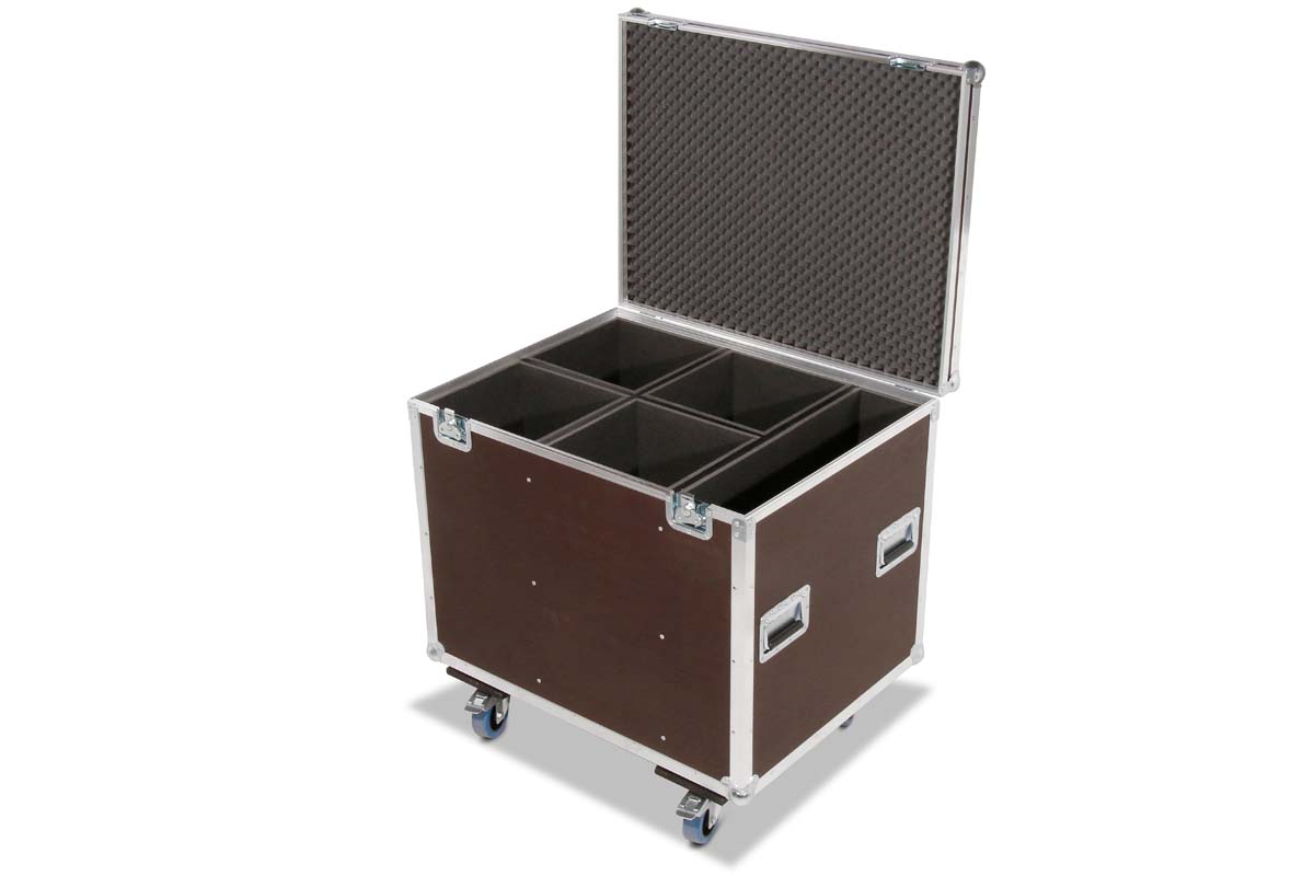 Flightcase 4x Varytec LED Profile 150W 3200K + wheel